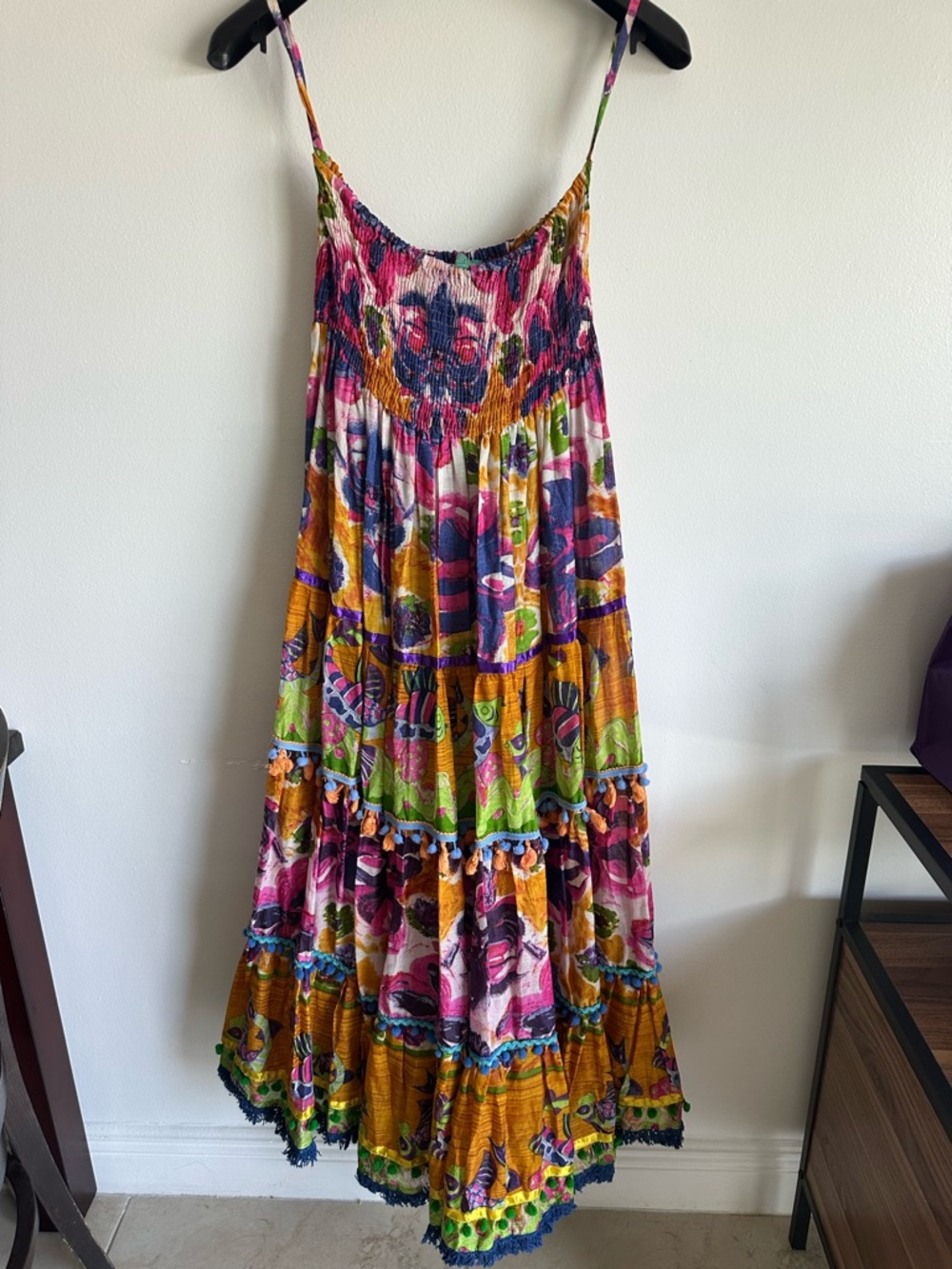 Boho Floral Tiered Maxi Dress - Pink Multi
